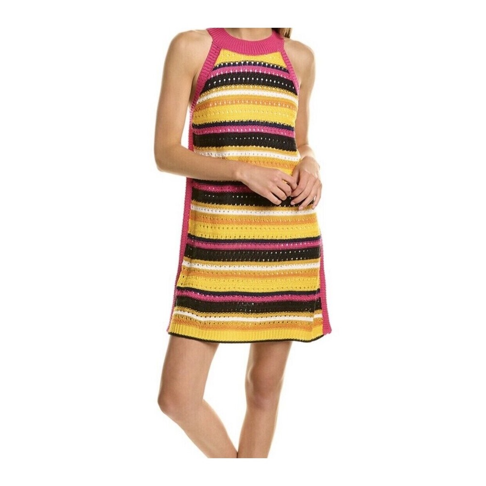 NWT‎ $86 BCBG Generation  Multi-color Striped Sweater Dress Size S Fully Lined